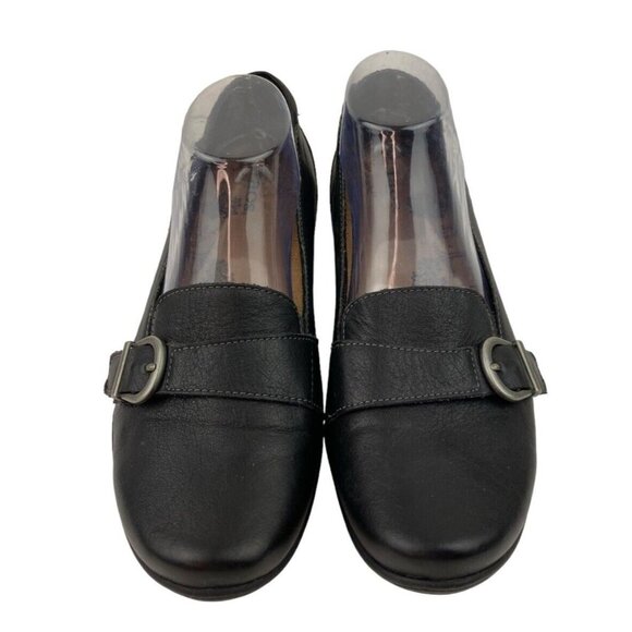 Taos Uppity 13718 Shoe Womens Size 9 Black Leather Comfort Slip On Loafer Buckle - Picture 1 of 14